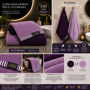 COTONE EGIZIANO Telo bagno Reverse in cotone egiziano 550 gr_Menta Indingo