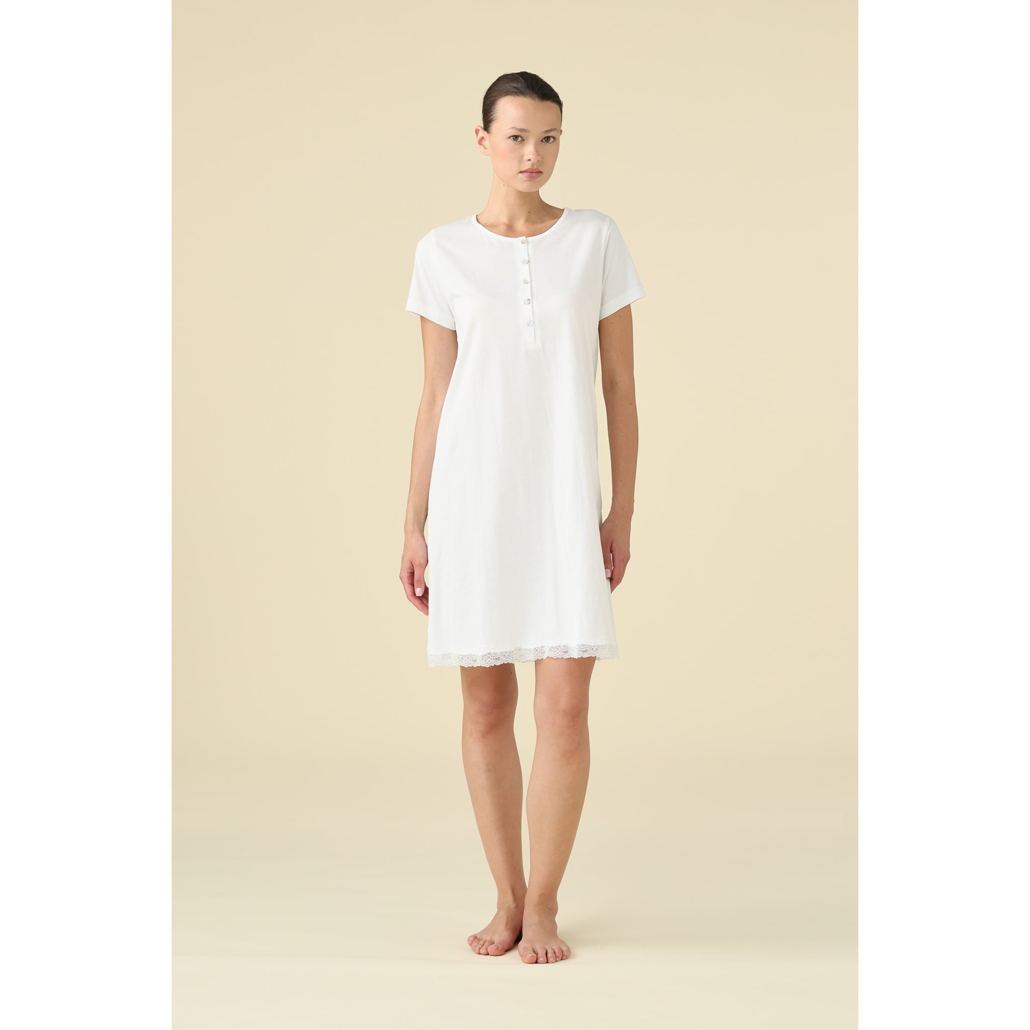 Camicia da notte donna estiva in cotone articolo essential. Noidinotte