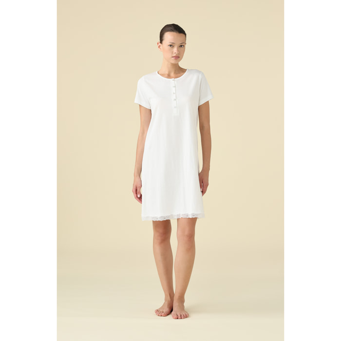 Camicia da notte donna estiva in cotone articolo essential. Noidinotte