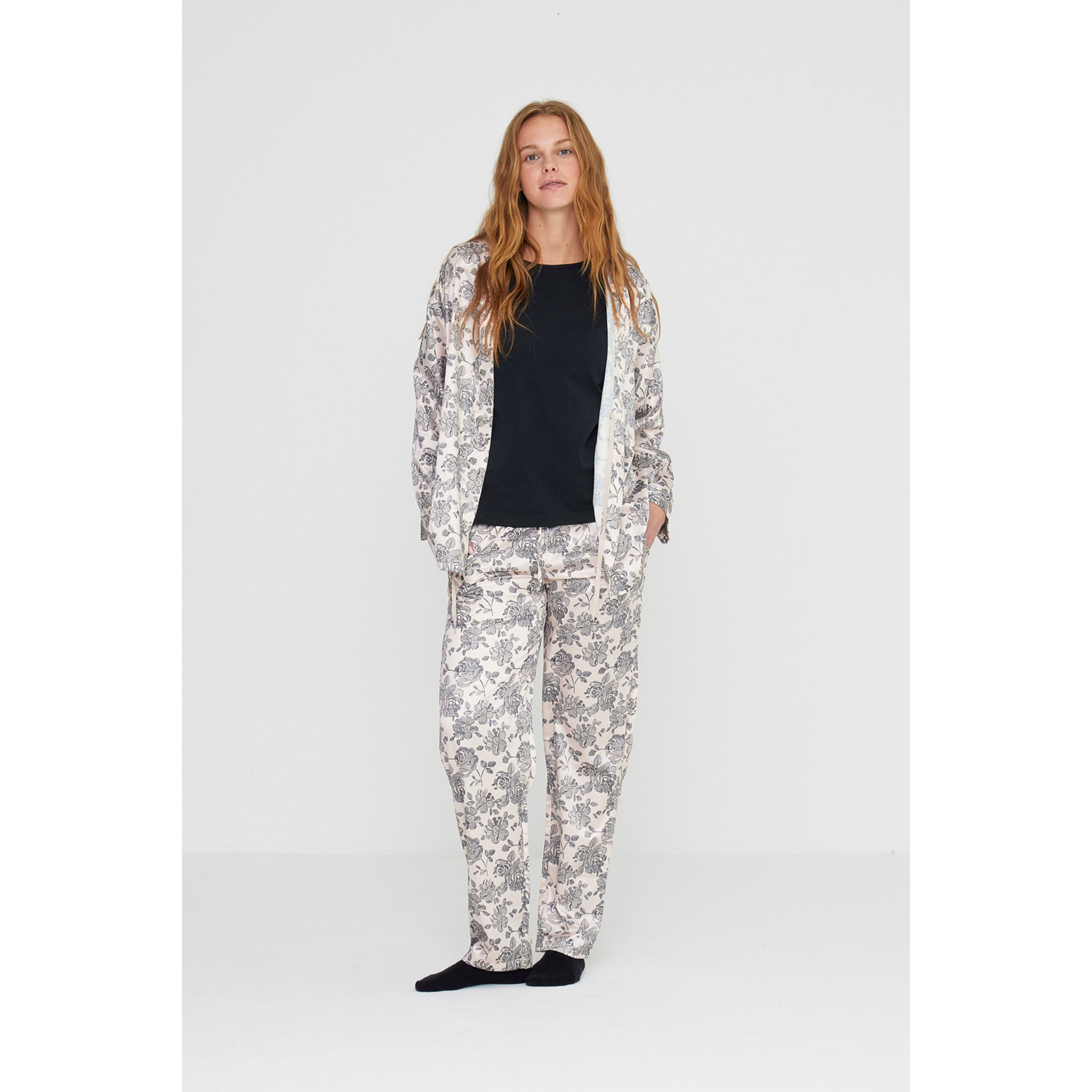 Completo tre pezzi donna lisette in raso e jersey invernale Noidinotte