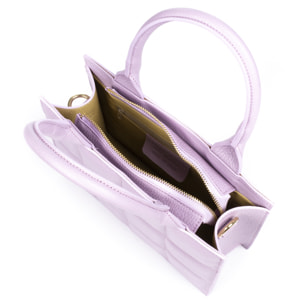 Albino borsa tote da donna. Pelle autentica finitura Dollaro trapuntata.