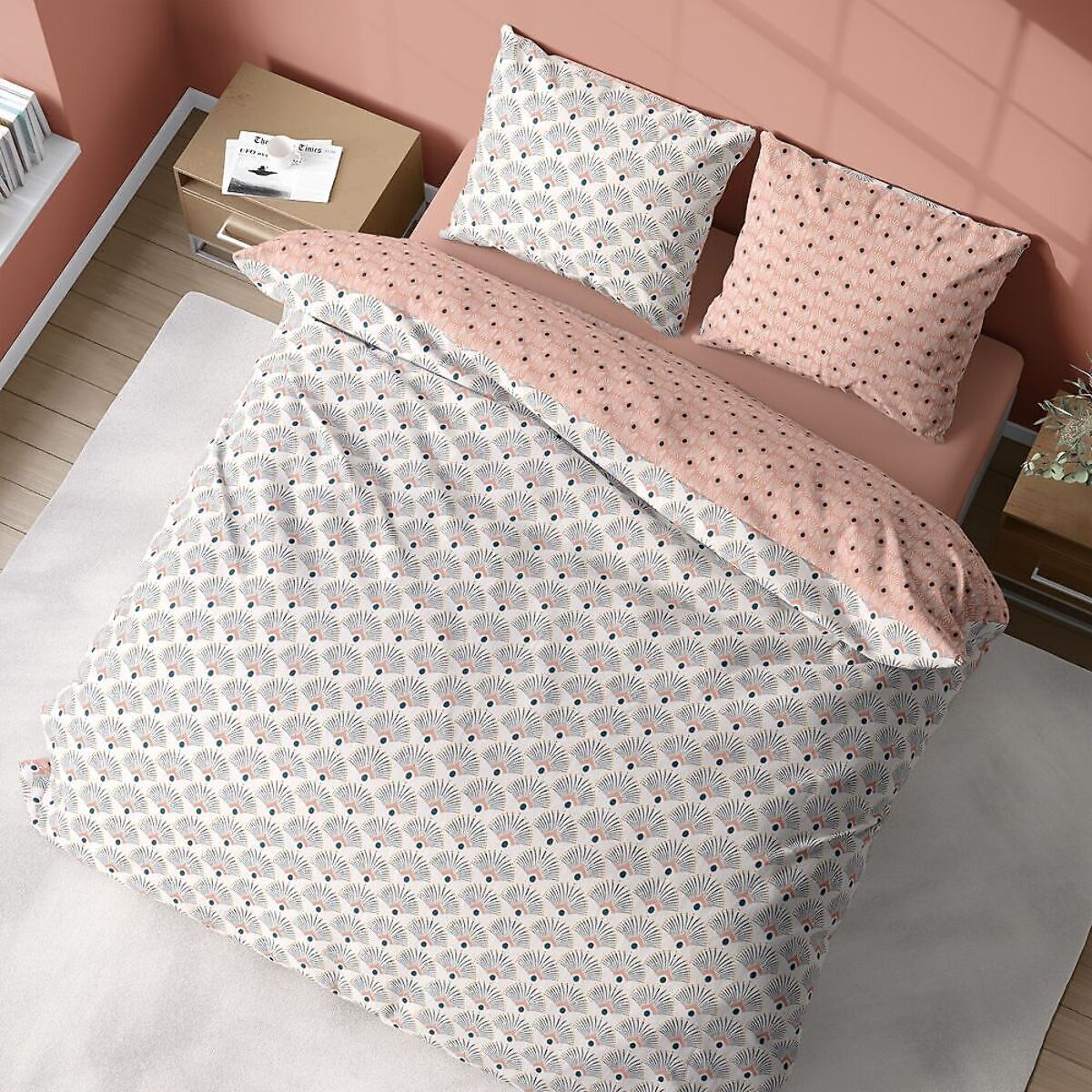 Parure Housse De Couette 3pcs 100% Coton Bio 57 Fils Mille