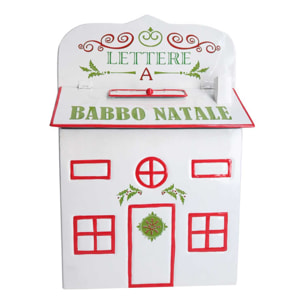 Cassetta posta in metallo bianco cm25,5x12h36