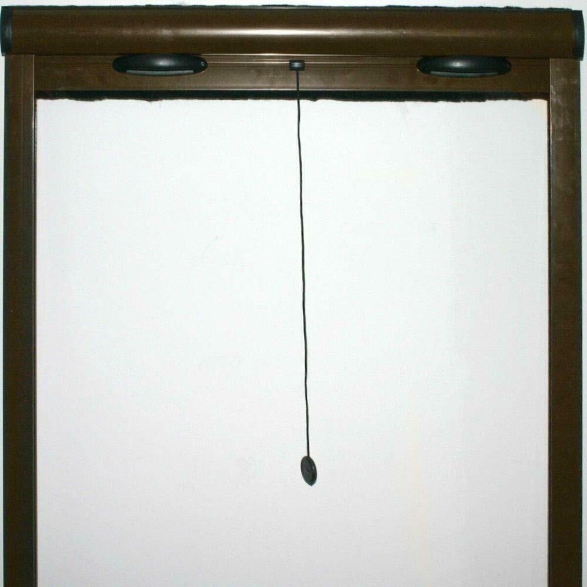 Zanzariera Universale A Rullo Avvolgibile Profilo Riducibile Regolabile Per Finestra Balconi Con Frizione Telaio Alluminio Marrone 120 X 160 Cm