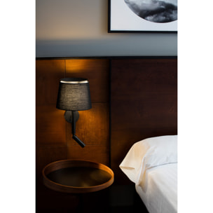 SAVOY Lampe applique avec lecteur noire/noire