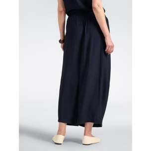 Elena Mirò - Pantaloni palazzo con vita smock - Blu