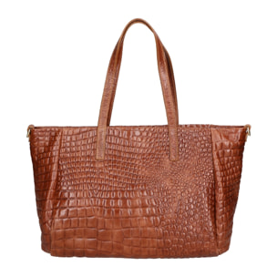 Borsa a spalla da donna - Modello Lorella - Vera pelle croco - 37.0 x 23.0 x 10.0 cm