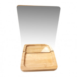 Miroir amovible rectangulaire à poser avec support en bois - NAOMY