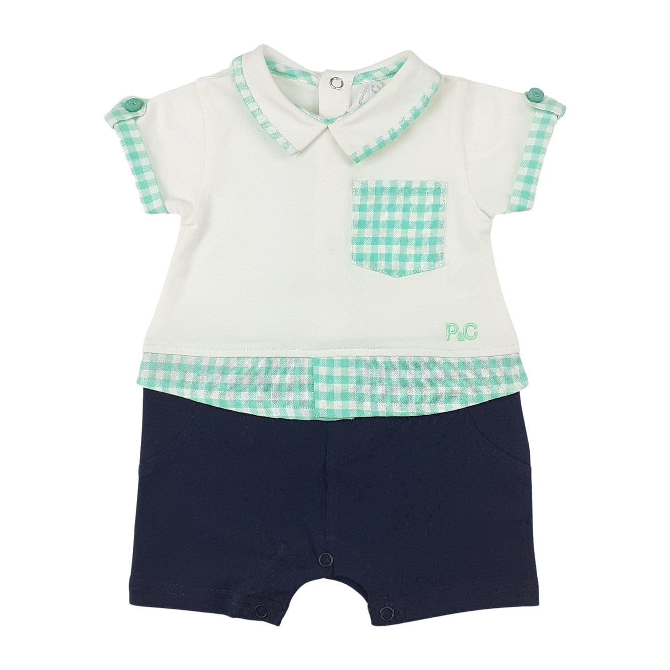 PAGLIACCETTO JERSEY BIANCO BLU VICHY VERDE MENTA