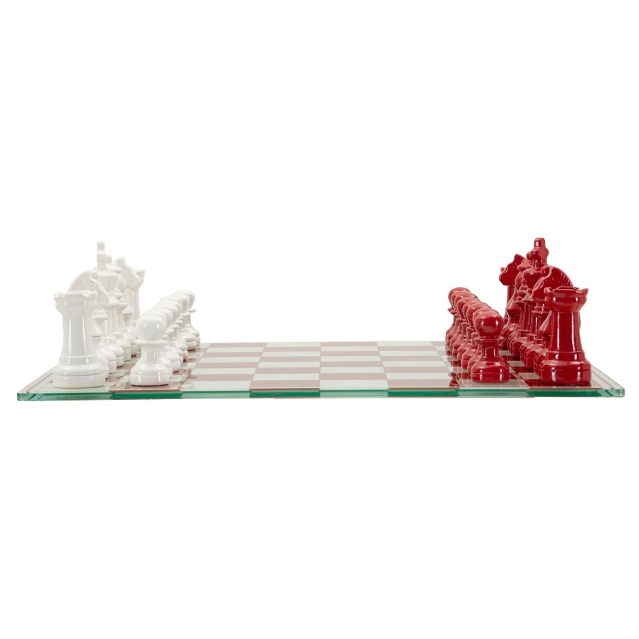 SET SCACCHIERA ROSSA/BIANCA CM 61X61X14