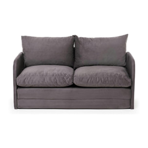 Canapé-lit d'appoint en tissu gris foncé, 2 personnes ORURO