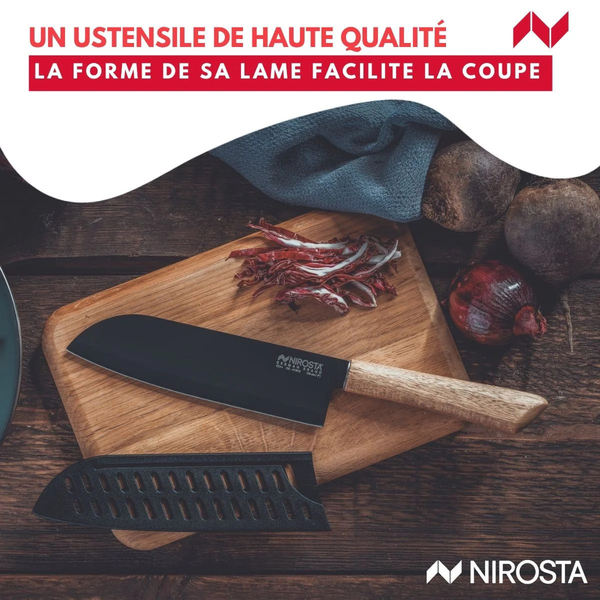 Couteau Santoku 31 cm Nirosta Flow