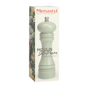 Moulin à sel ou poivre en plastique céladon