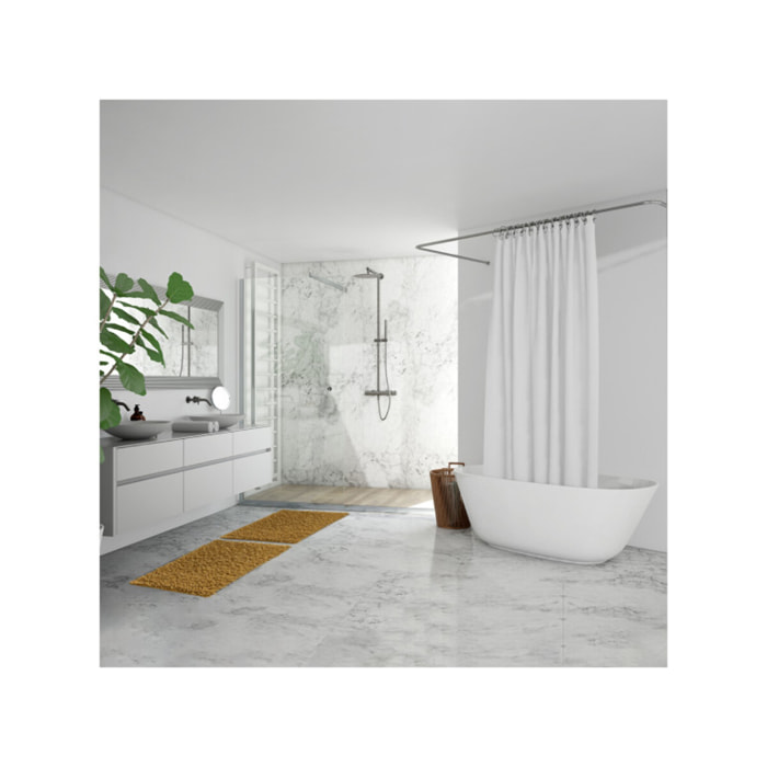 Tapis de salle de bain rectangulaire 40 x 60 cm en coton chenille - SHAGGY