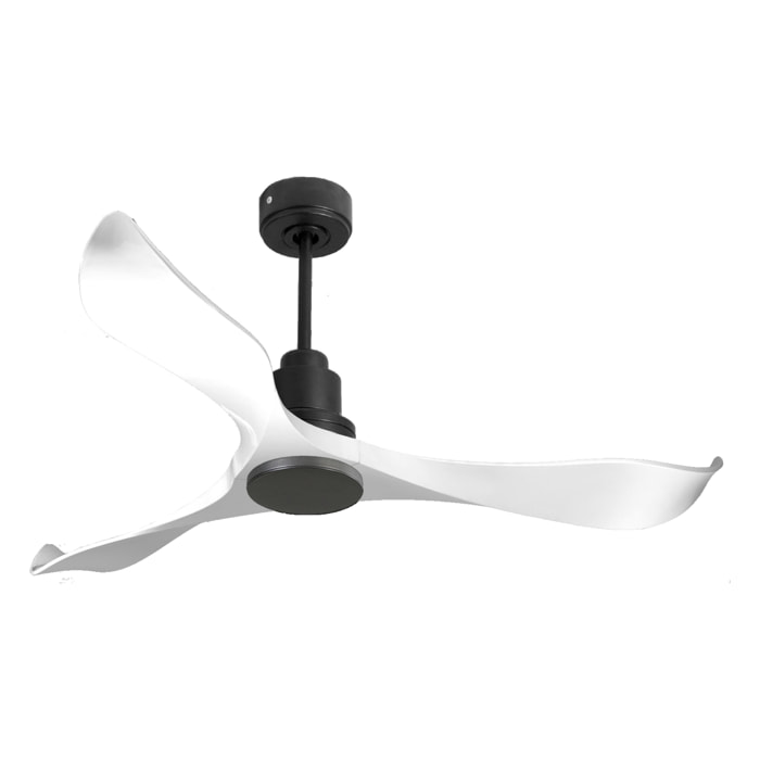 Ventilateur de plafond Réversible  Thermostat Wifi Moteur à courant continu Toits en pente Télécommande Adaptateur 2/3 Lames Hypersilence Mémoire