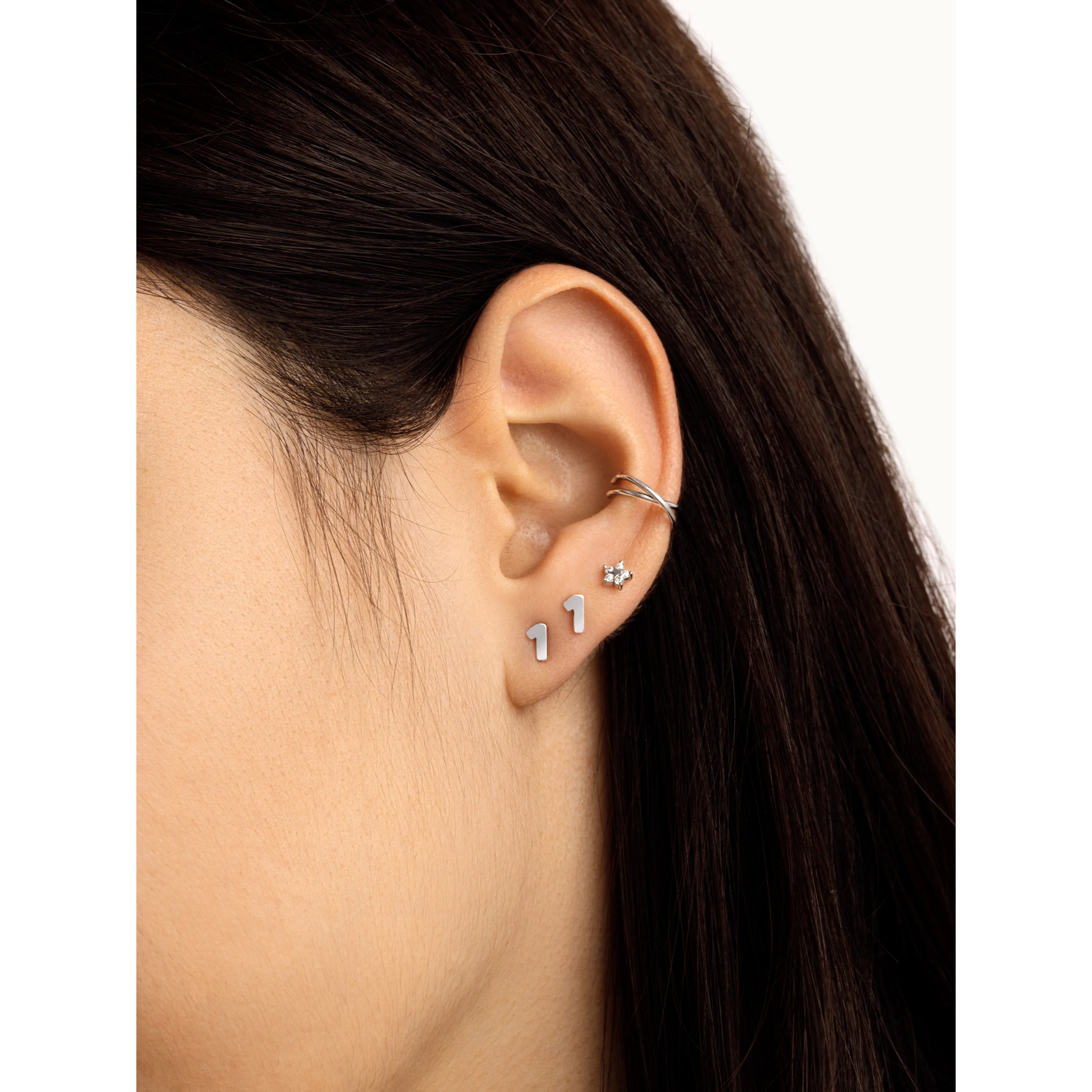Orecchino Singolo Number in Argento