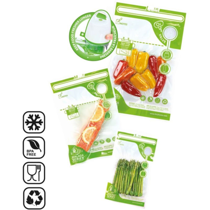 Sachets sous vide FOSA mise sous vide et 14 sacs