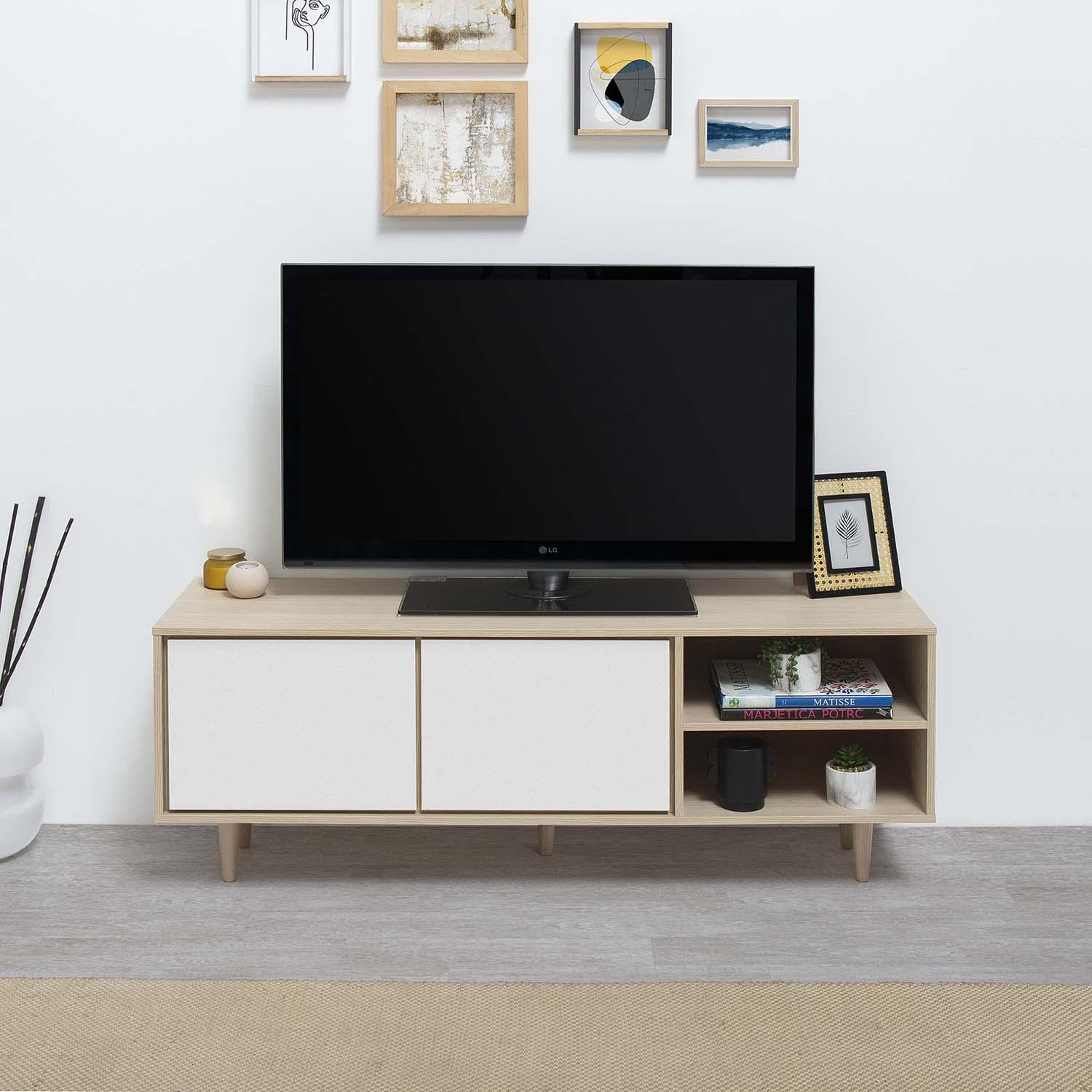 Mueble tv denia 2p roble o roble/blanco