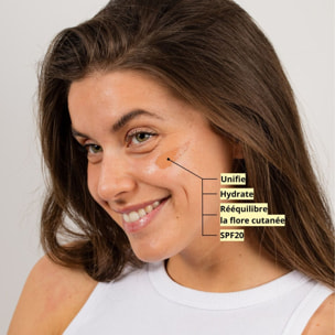 BB Crème Hydratante SPF20 - BB Crème 4-En-1 : Hydrate, Unifie, Rééquilibre la Flore Cutanée 30ml