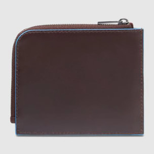 Piquadro Portafogli portacarte di credito in pelle con porta monete, schermato con protezione RFID