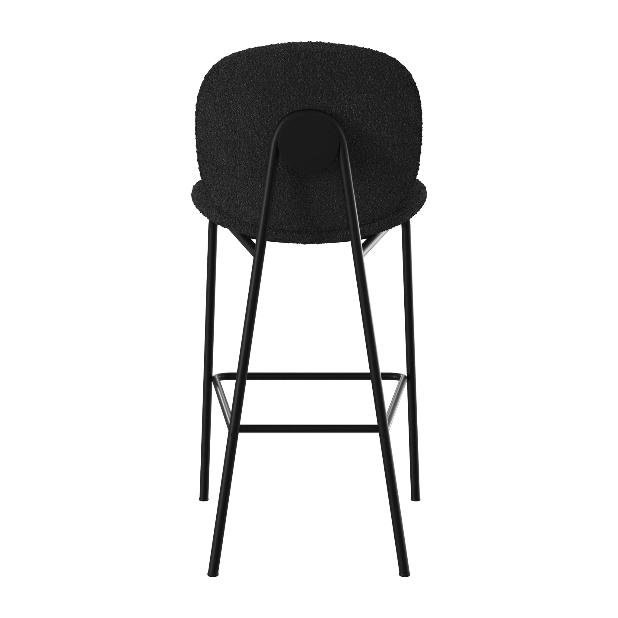 Lot de 2 chaises pour îlot central en tissu bouclé noir 63,5 cm - Iris
