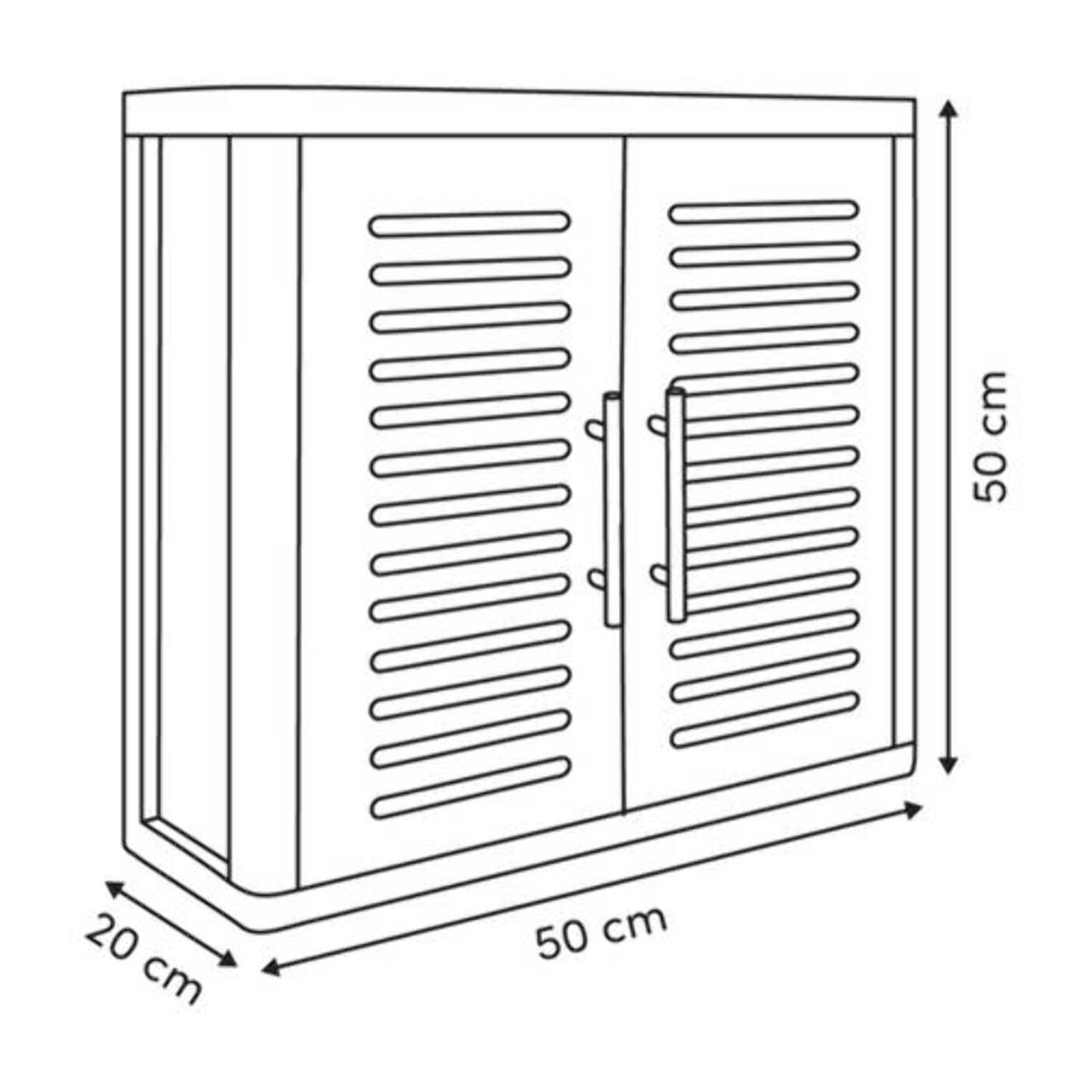 Meuble haut Orea carré 20x50cm 2 portes blanc
