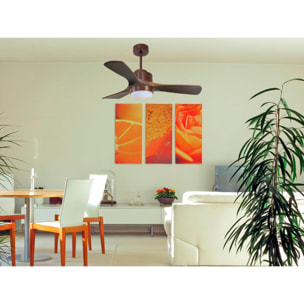 Ventilateur de Plafond ø106 cm avec Wifi Réversible Hypersilence pour 20 m² 40 W brun