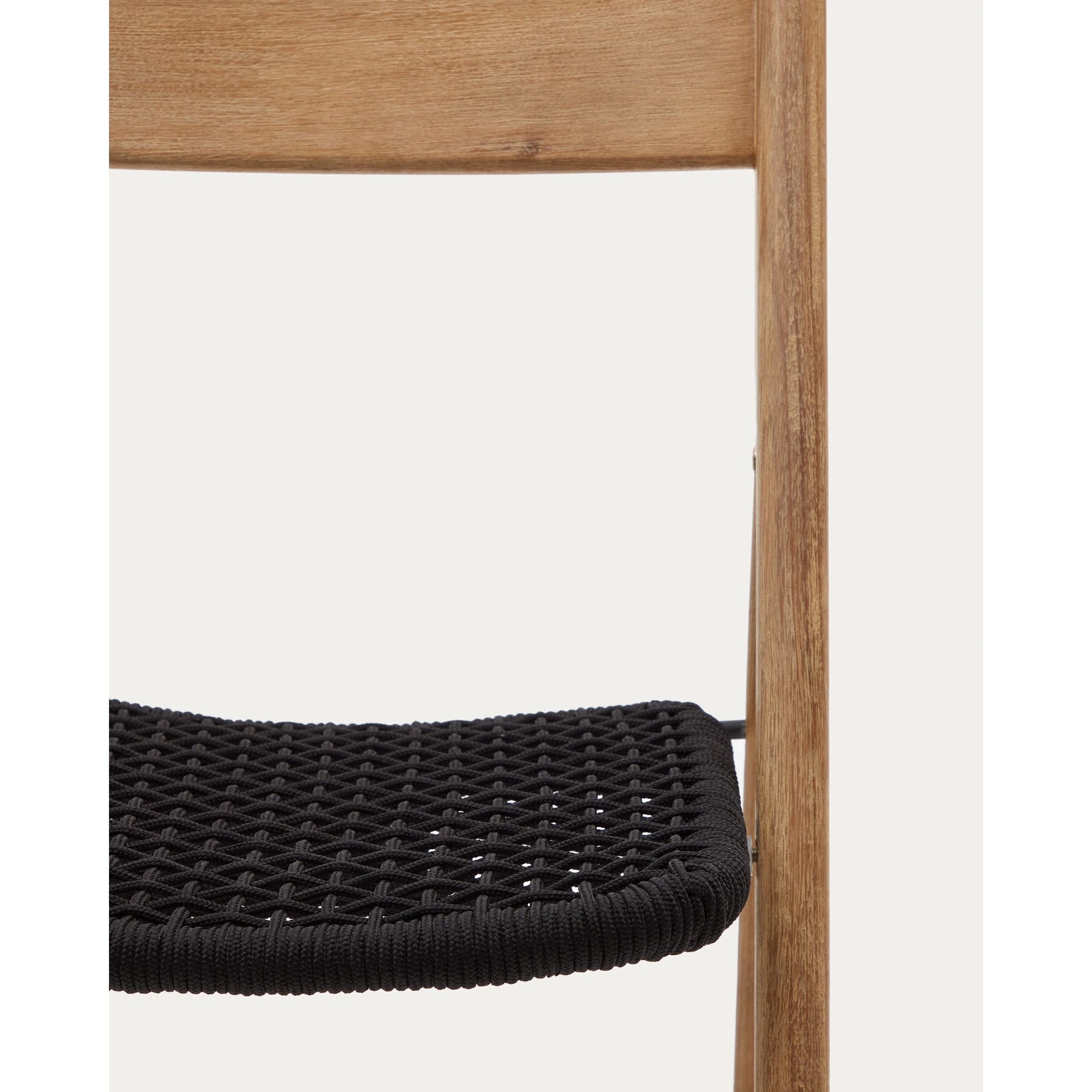 Silla plegable Dandara madera maciza acacia y estructura acero con cuerda negro FSC 100%