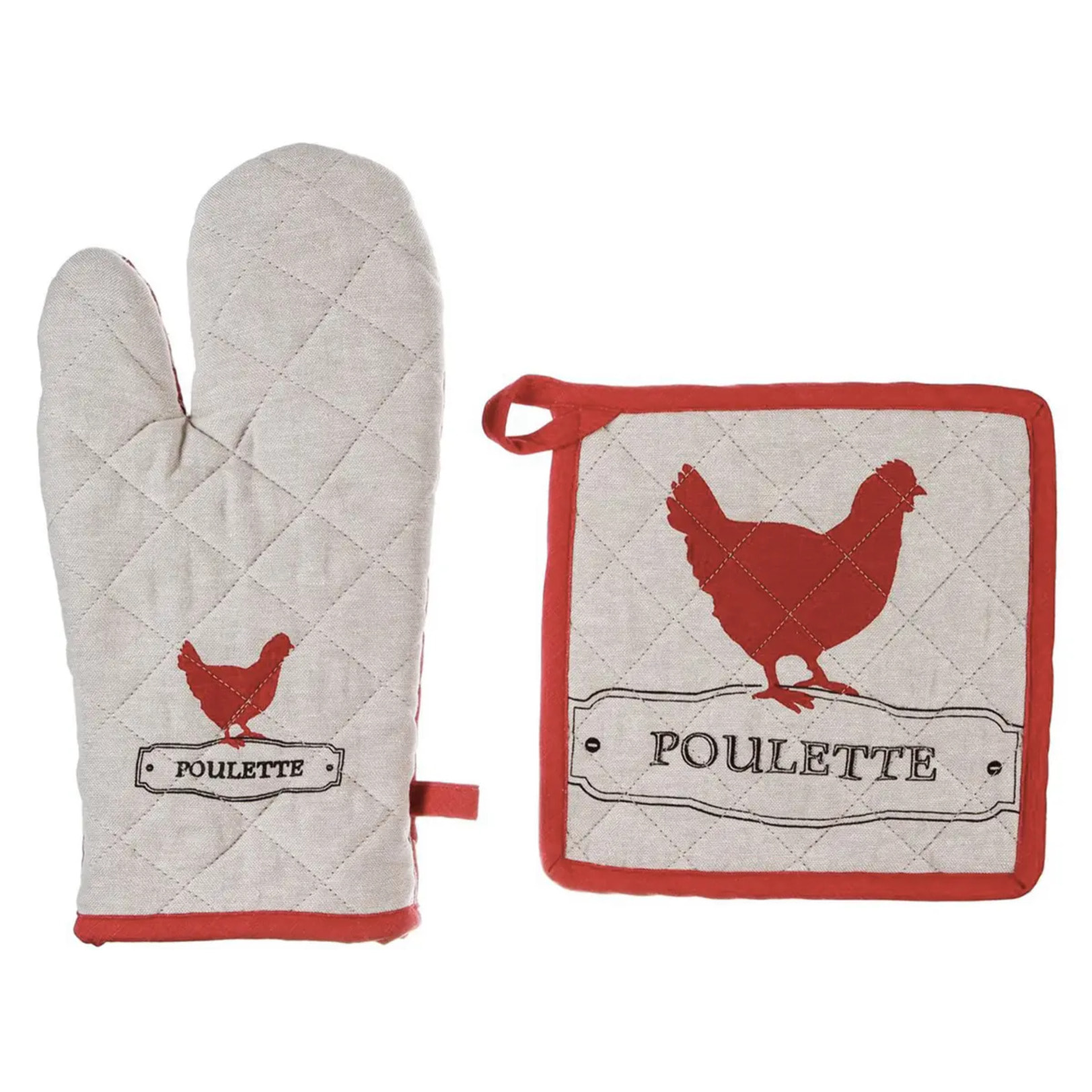 Gant et manique "Poule" - coton