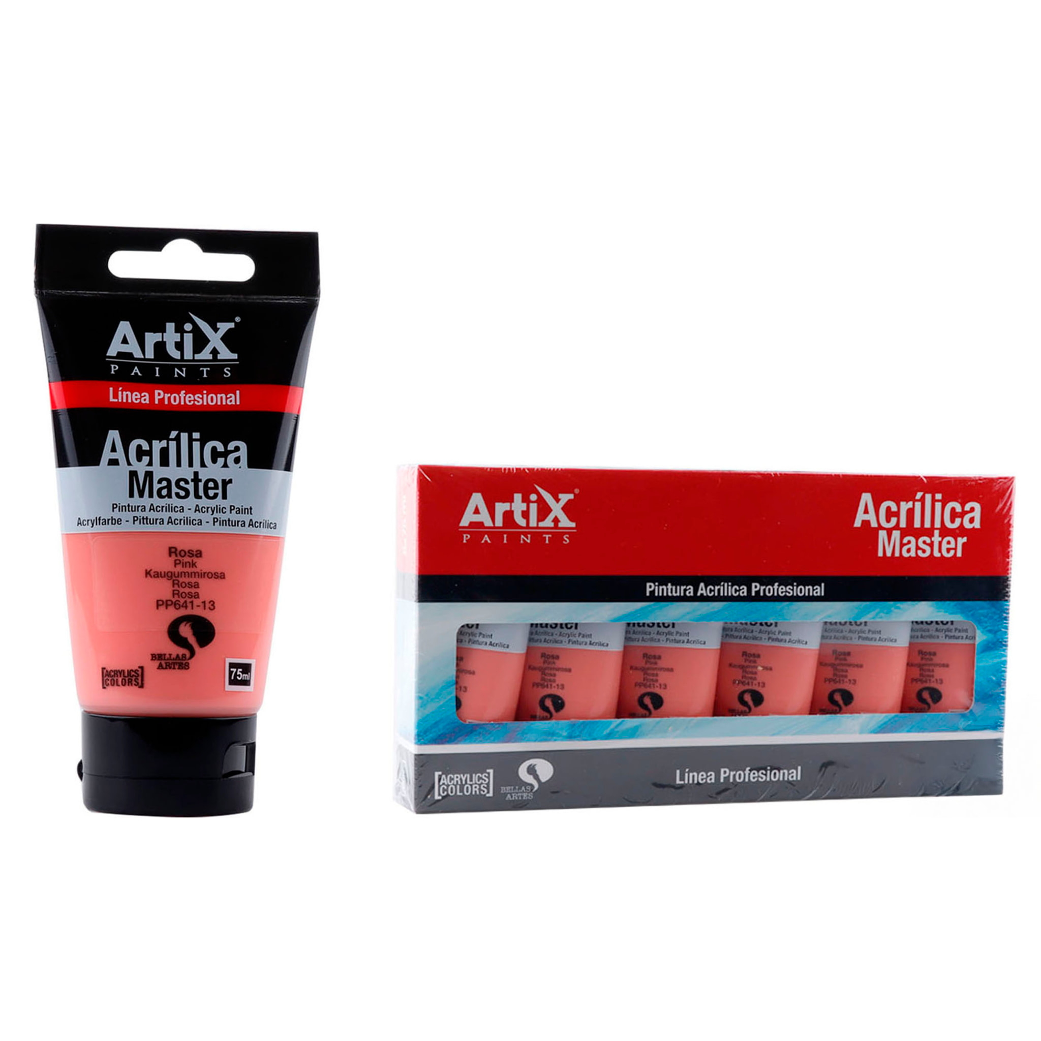 Pack 6 Uds. PINTURA ACRÍLICA EXPERT 75 ml ROSA