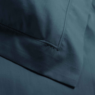 Taie d'oreiller volant plat 100% percale de coton ORIGINE - Bleu Foncé