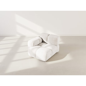 Grace - module d'assise gauche en velours texturé - Beige