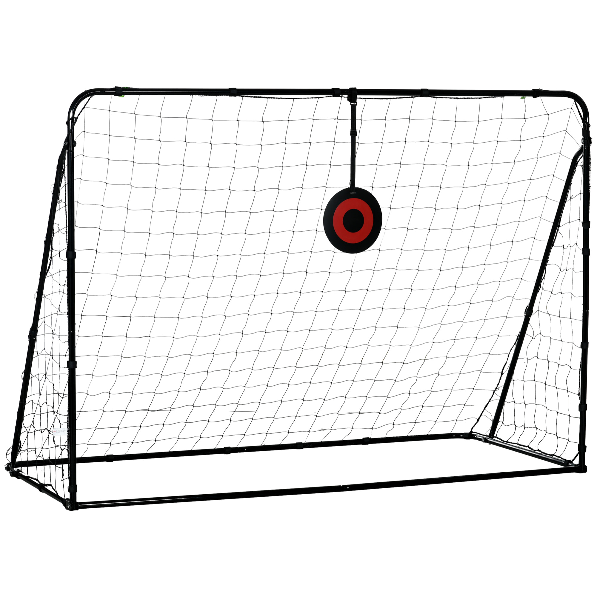 But de football cage de foot but futsal avec cible - dim. 213L x 150l x 100H cm - acier PE noir