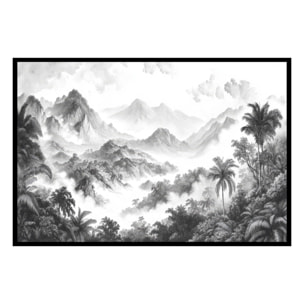 Affiche encadrée paysage tropical Affiche + cadre en métal - Noir