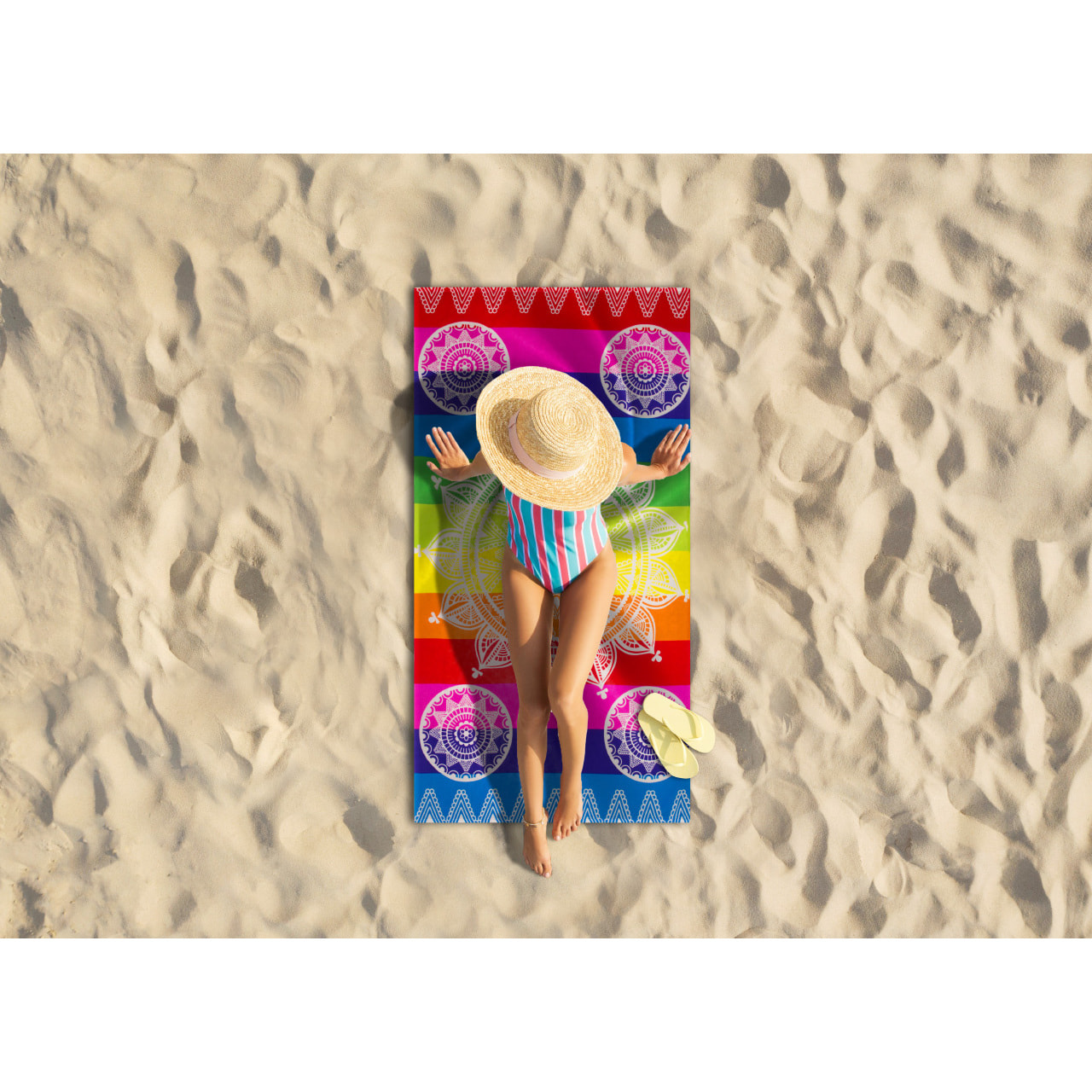 Telo Mare Grande 100x180 Spugna Maui Dehli Multicolor D10