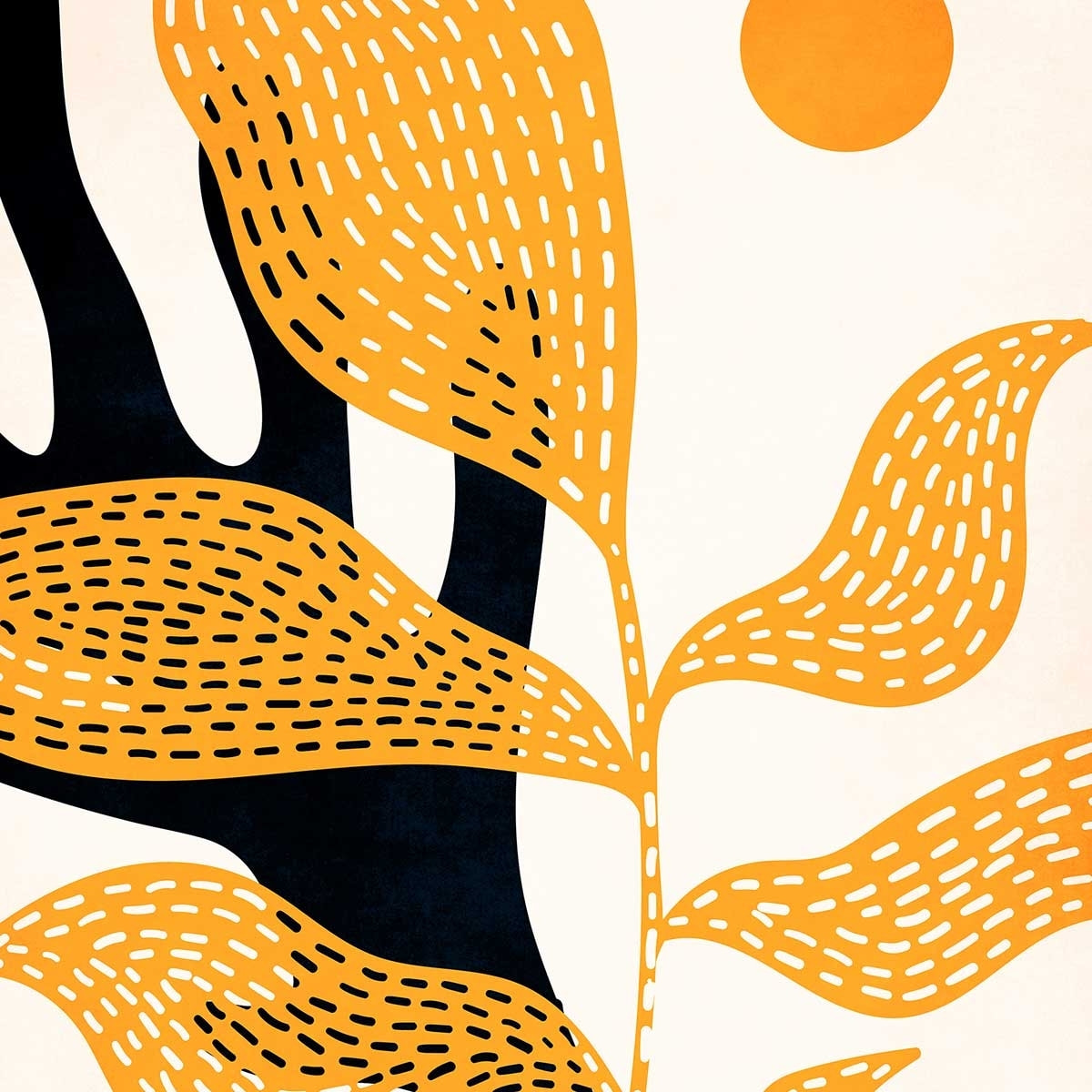 Affiche ""Le Jardin de Van Gogh"" Affiche + cadre en bois - Noir