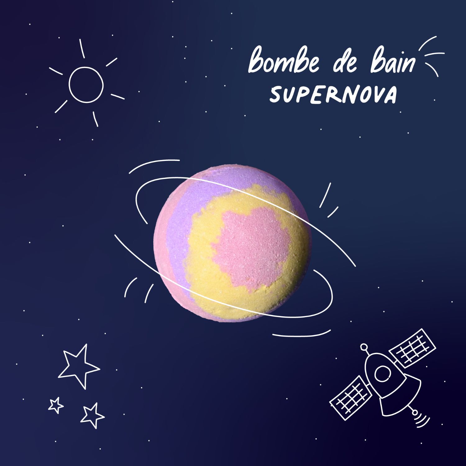 Galaxy Bath Bomb - Supernova - Boule de Bain Tricolore Effervescente et Apaisante - Rose 160 g