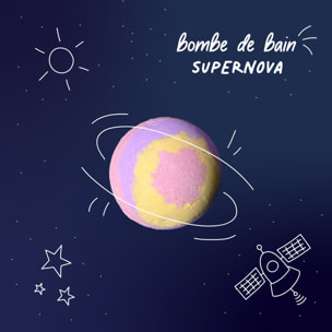 Galaxy Bath Bomb - Supernova - Boule de Bain Tricolore Effervescente et Apaisante - Rose 160 g