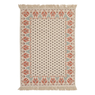 Tapis "Ikat" coton tufté ivoire 120x170cm