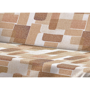 Telo Arredo Copritutto Grand Foulard Copridivano Copriletto 100% Cotone Disegno Brick Arancione