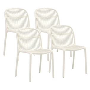 Set da 4 sedie da esterno bianca in polipropilene – Sintra