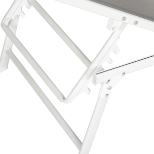 Lot de 2 bains de soleil SARDINIA en textilène gris - structure blanche