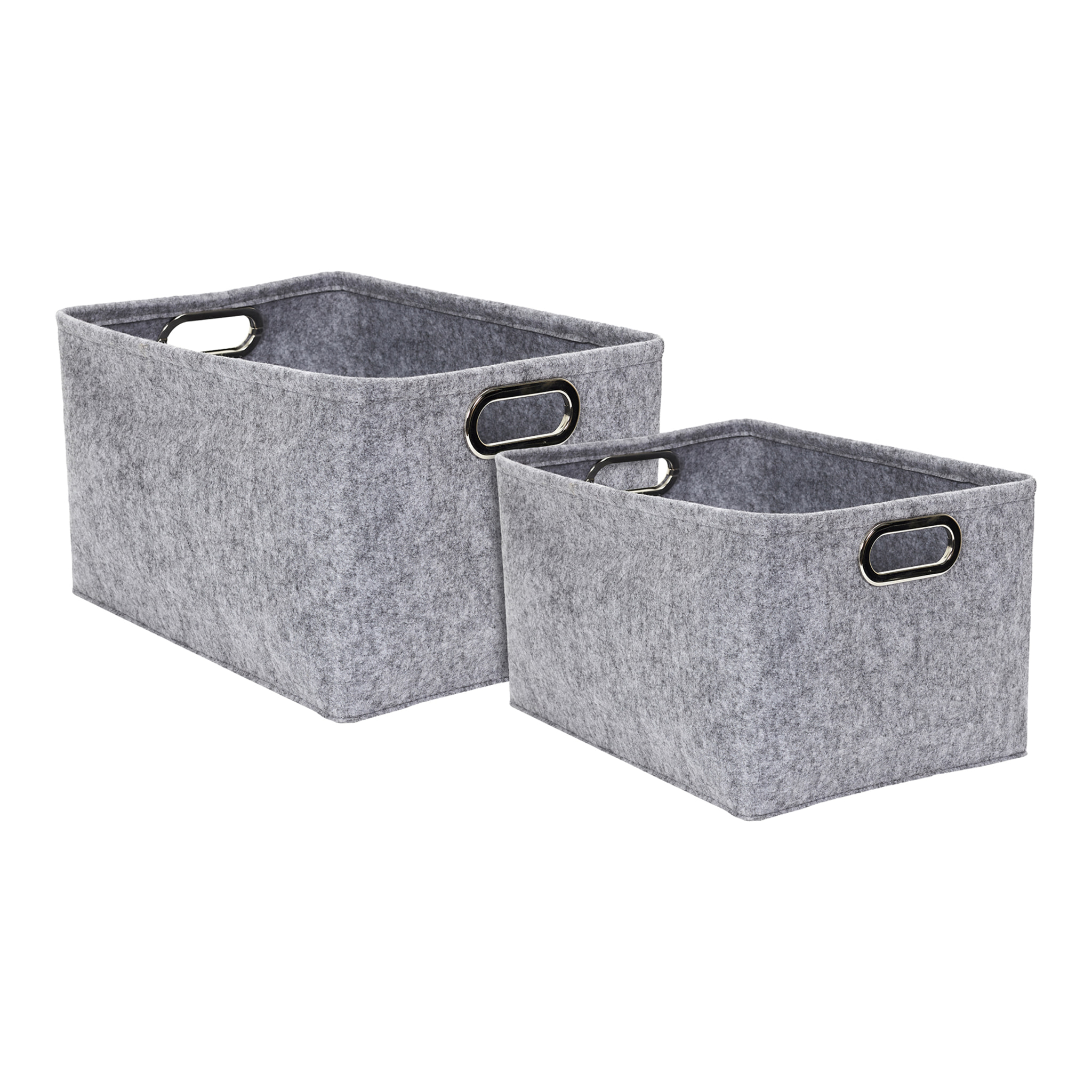 Panier De Rangement Carre Anses Metal X2