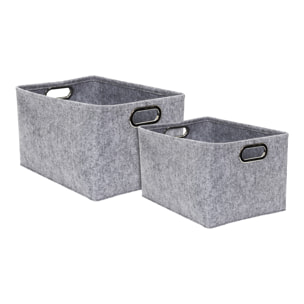 Panier De Rangement Carre Anses Metal X2