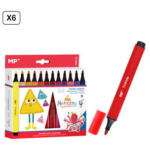 6 PACKS DE ROTULADORES TRIKIDS 24 Uds.