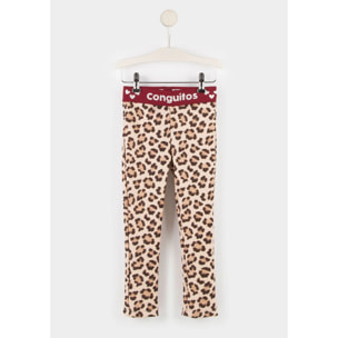 Leggings in neoprene leopardato per ragazze