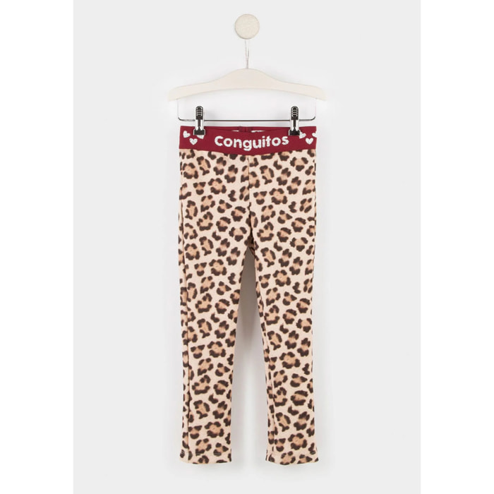 Leggings in neoprene leopardato per ragazze