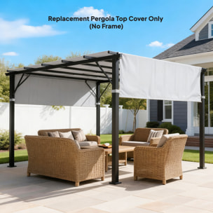 Lot de 2 toiles de rechange pergola rétractable 3 x 3 m polyester anti-UV30+ gris clair