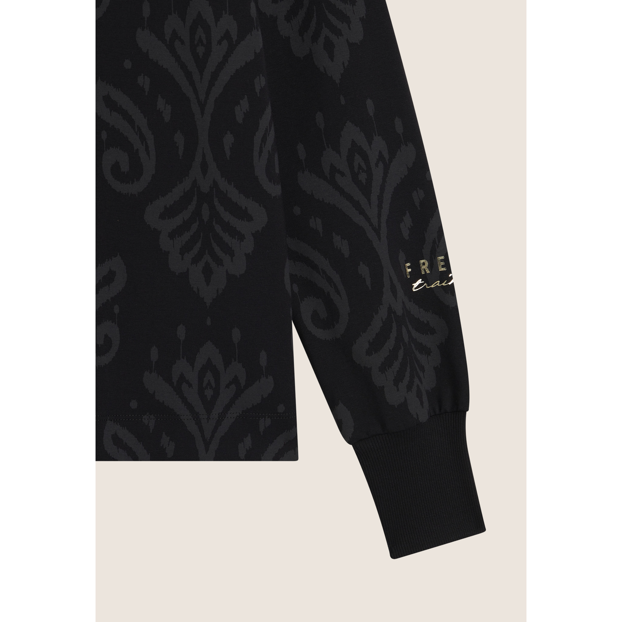 Tuta donna in jersey con felpa girocollo stampa floreale