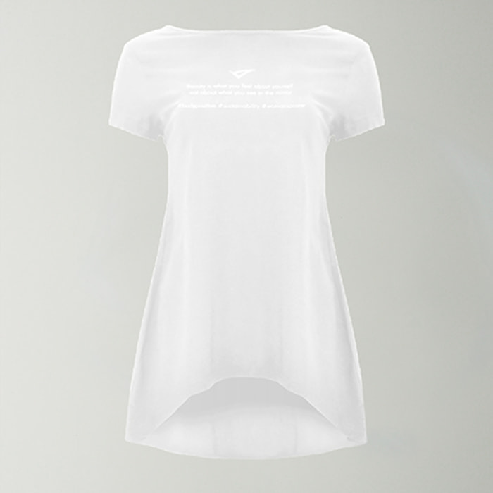 t-shirt ginnastica europa donna bianco